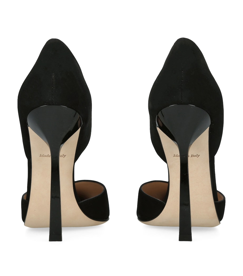 Victoria Beckham Suede Angle D'Orsay Pumps 115 Black Image 4