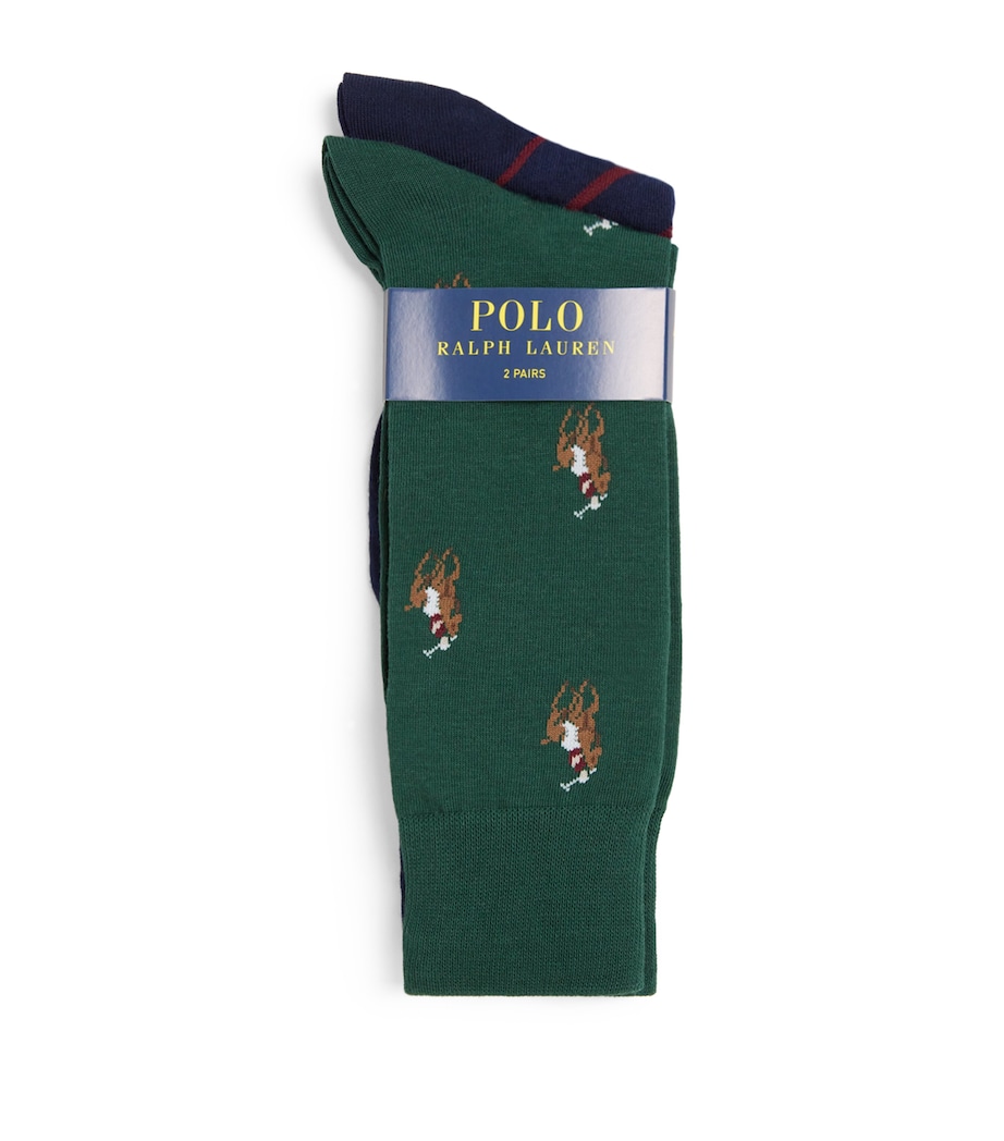 Cotton-Blend Polo Pony Socks (Pack of 2) HUNTER/WINE/NAVY Image 1