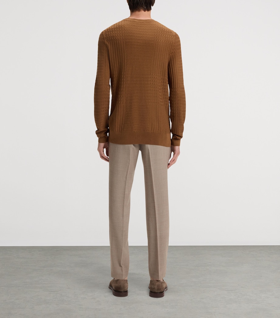 Silk Check Sweater 215 Image 3