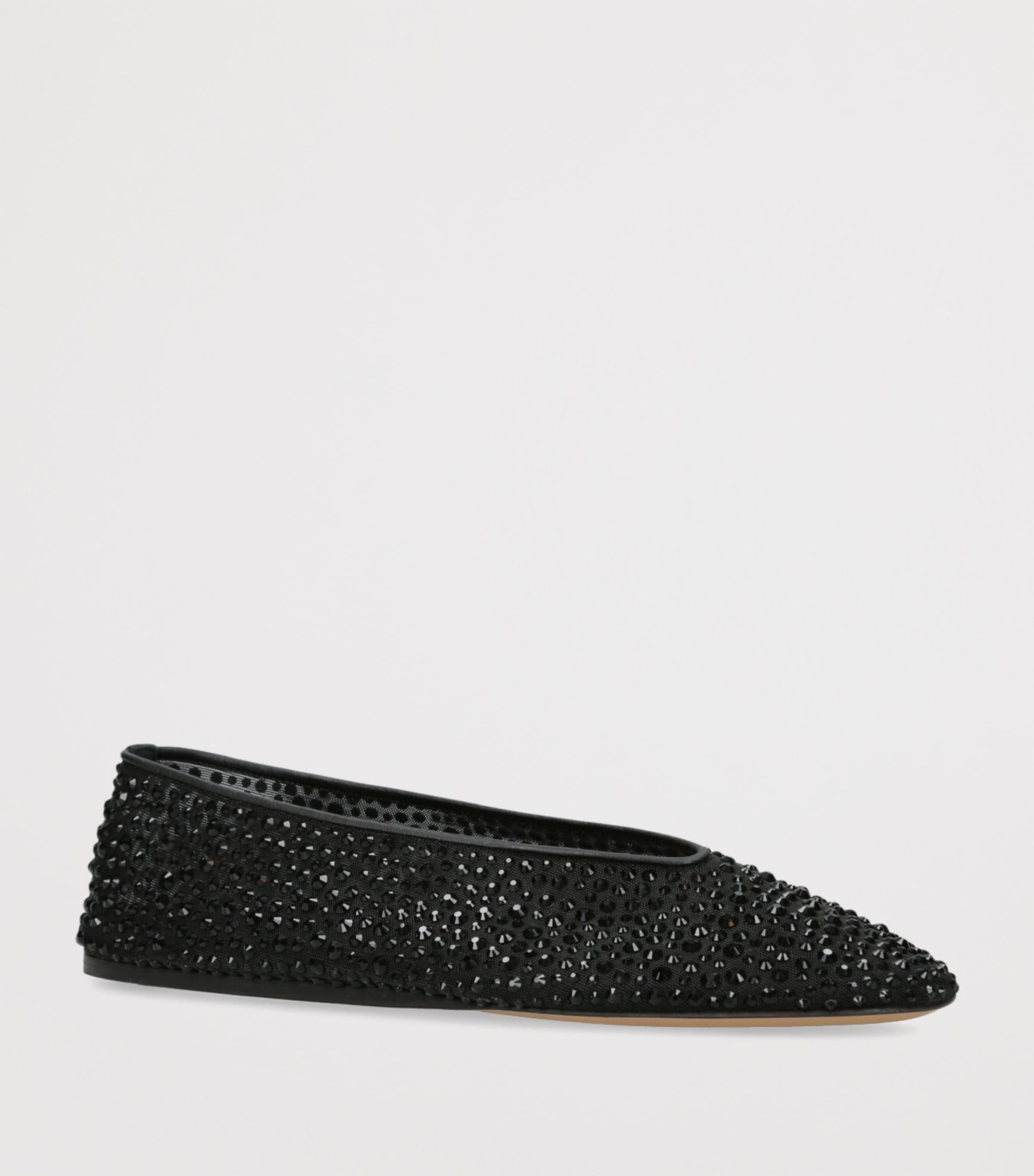 Crystal-Embellished Luna Flats BLACK Image 3