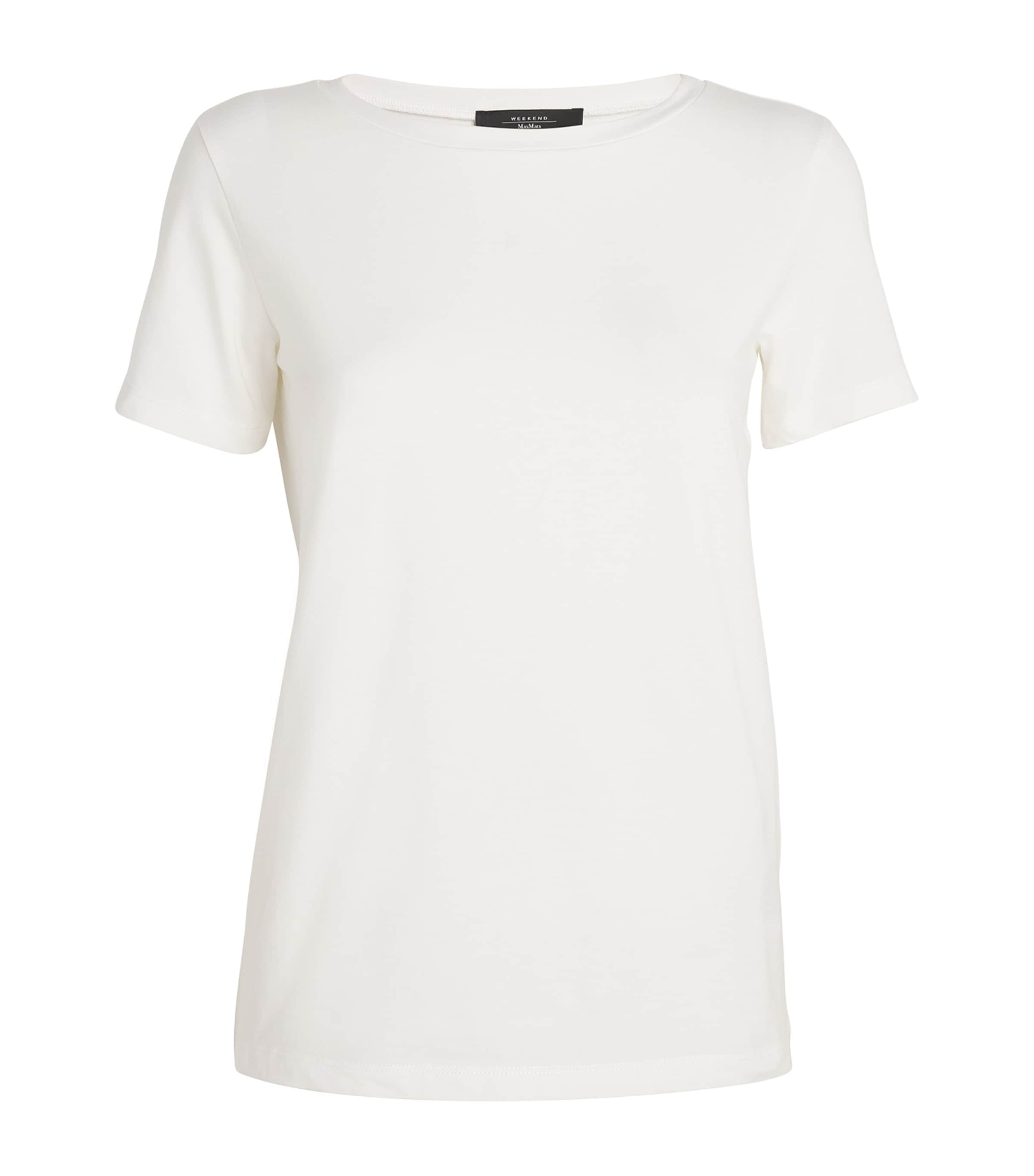 Shop Weekend Max Mara Stretch Organic Cotton T-shirt In White