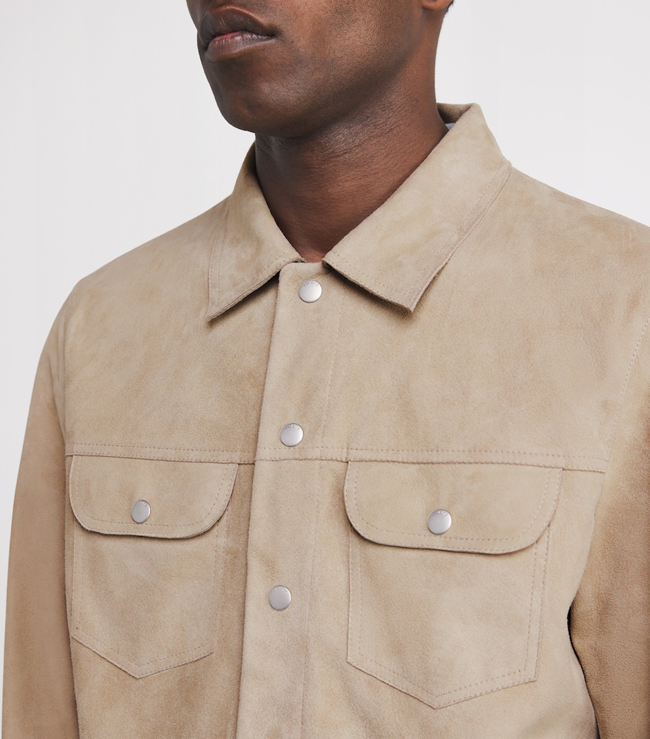 Suede Trucker Shirt Jacket OXFORD BEIGE Image 6
