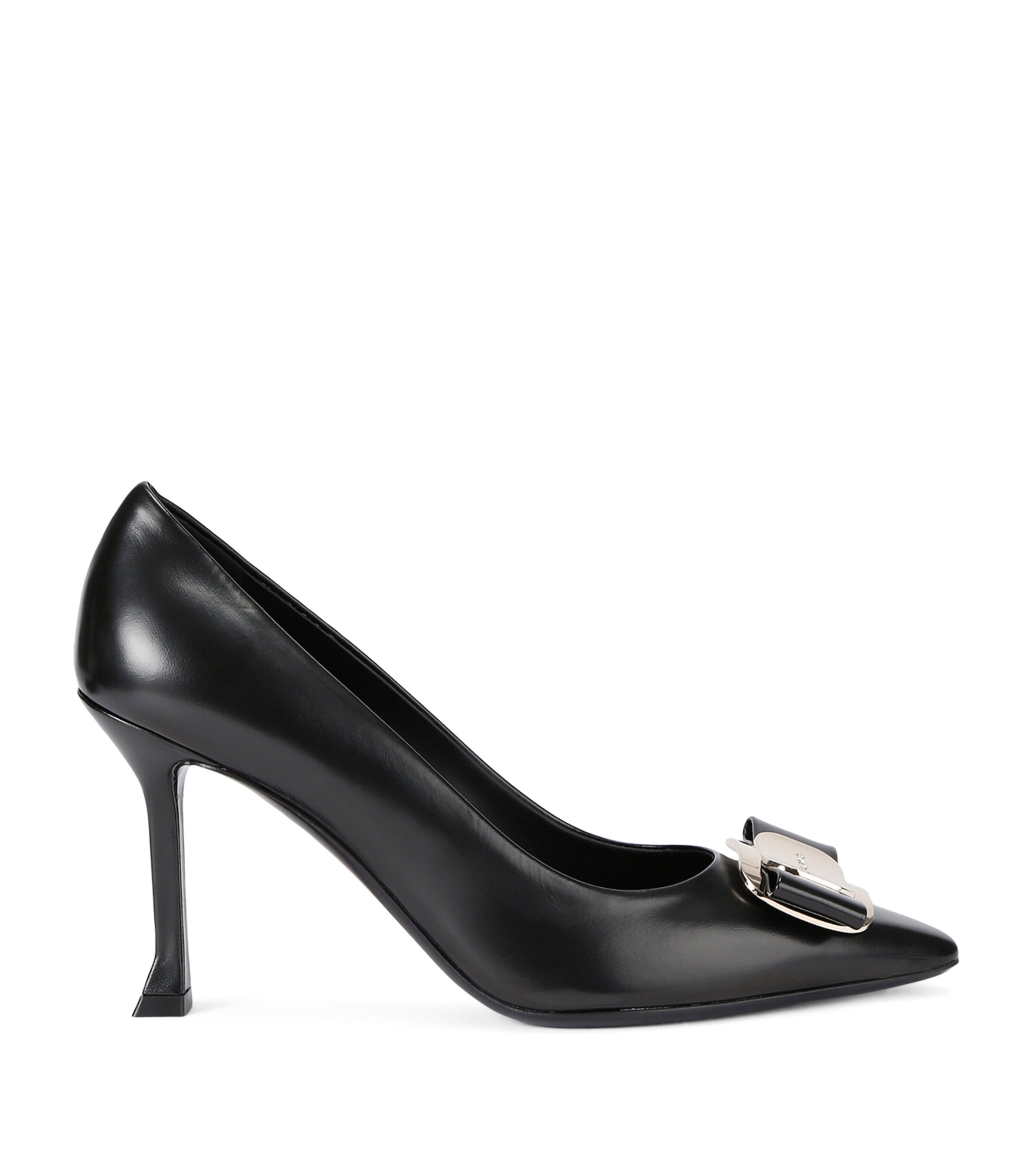 Salvatore Ferragamo Black Leather Zelma Pumps 85 | Harrods US