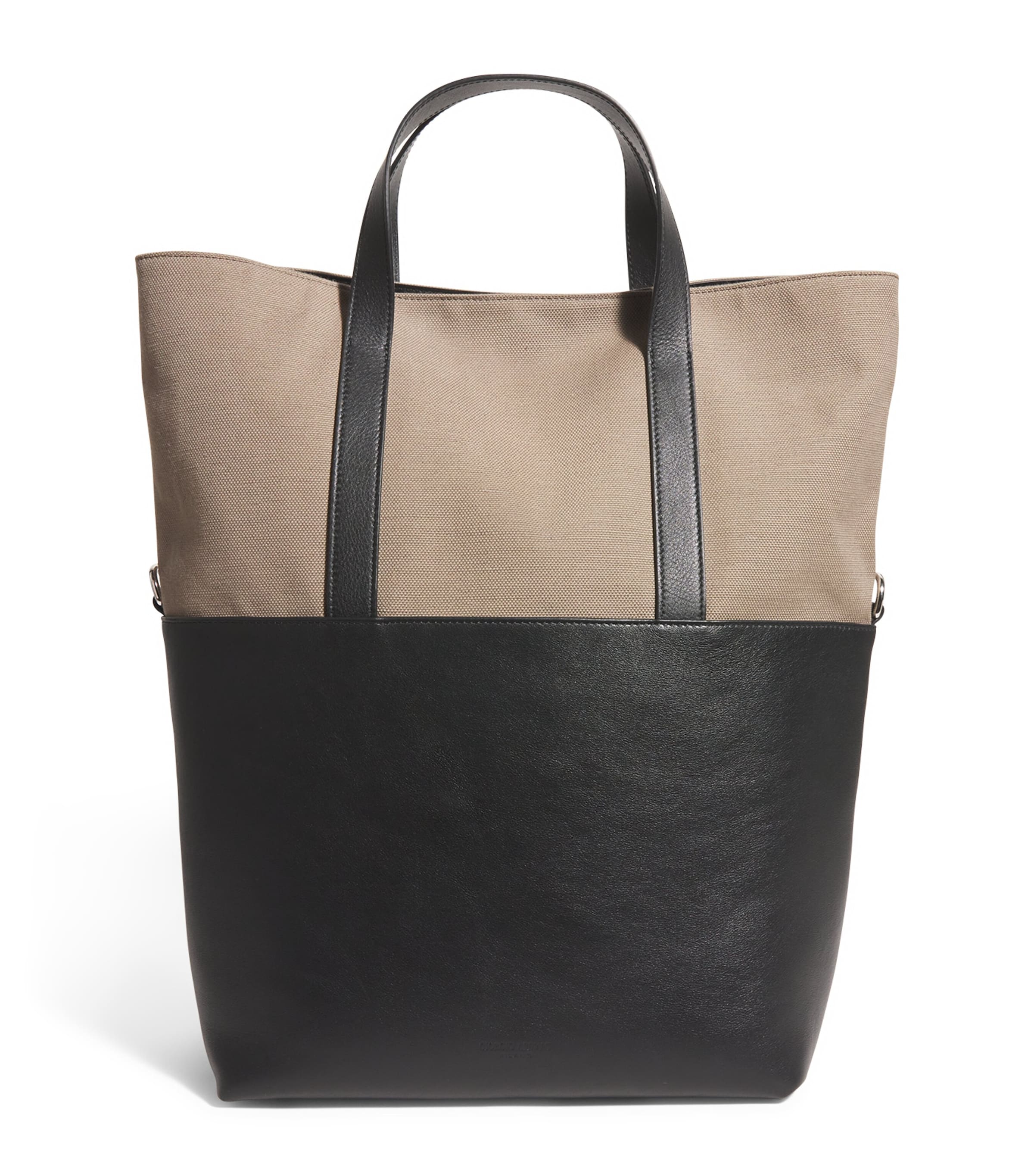 Giorgio Armani Canvas-Leather Tote Bag | Harrods US