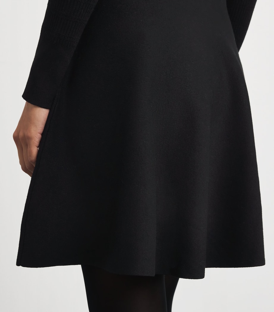 Knit Bow-Detail Mini Dress BLACK Image 4