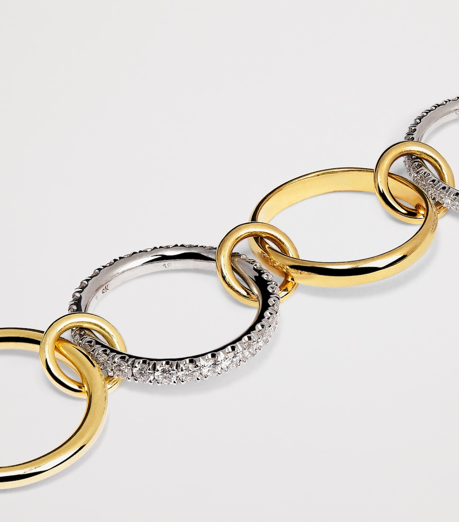 Mixed Gold and Diamond Halley Ring (Size 6.5) MIXED GOLD Image 4