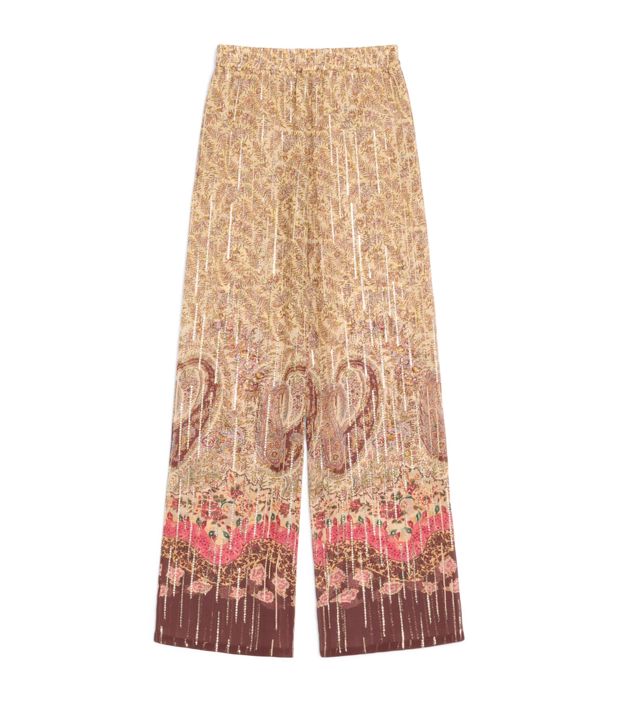 Valentino Womens Silk-Metallic Fibre Trousers Image 1