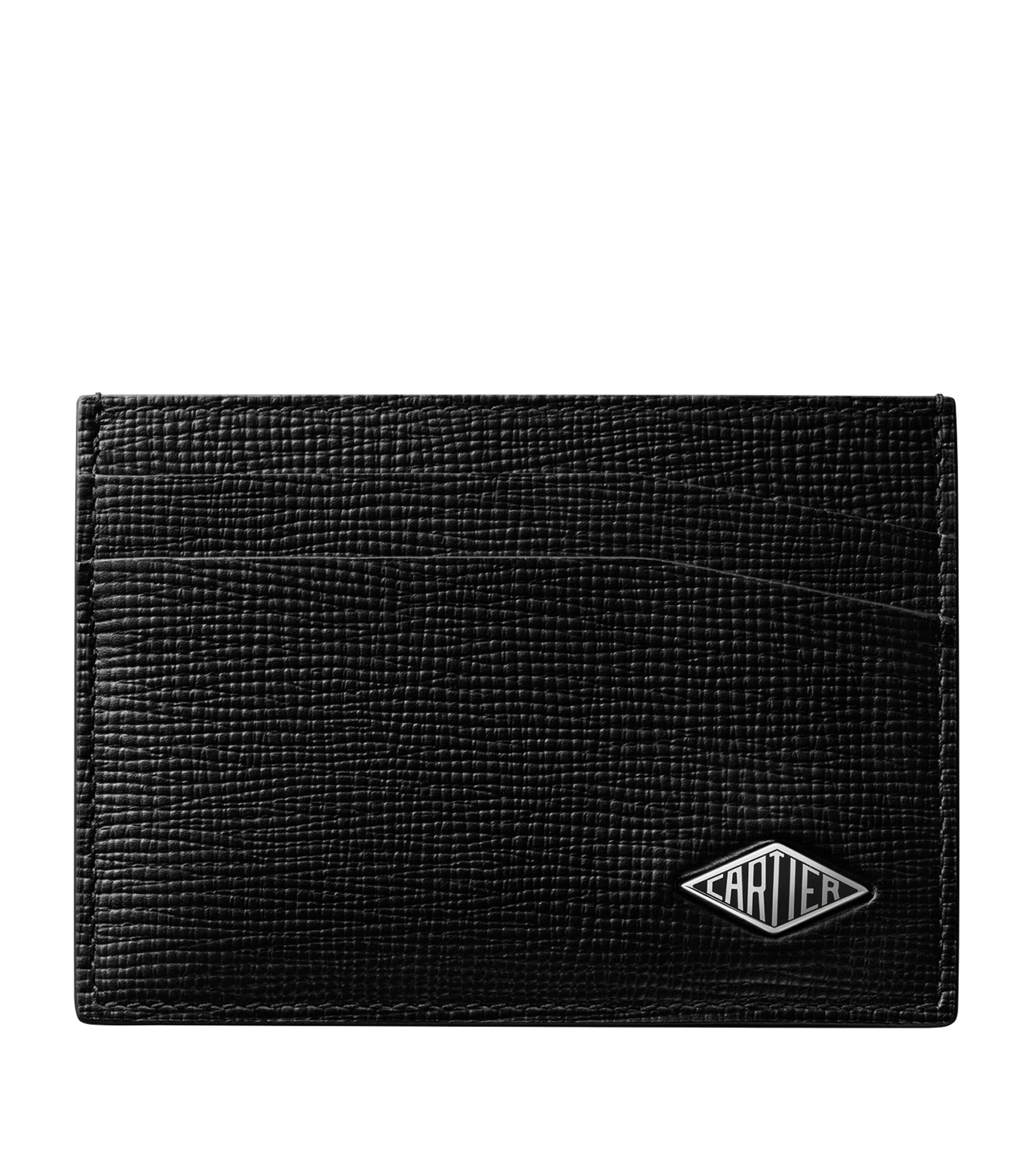 Grained Leather Losange Card Holder BLACK Image 1