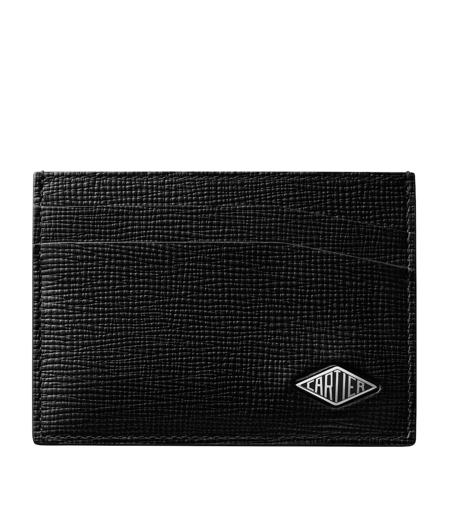 Grained Leather Losange Card Holder BLACK Image 1