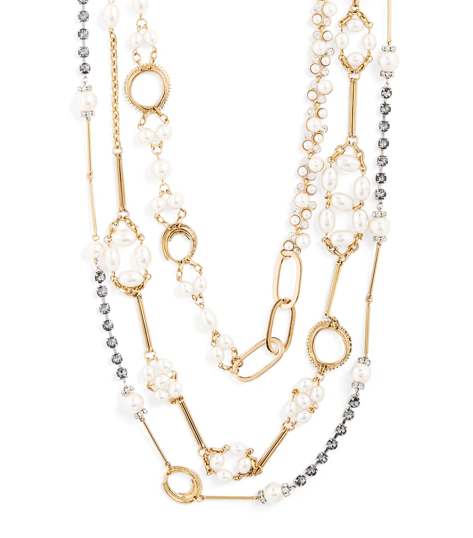 Embellished Layered Necklace OPTICAL WHITE Image 1