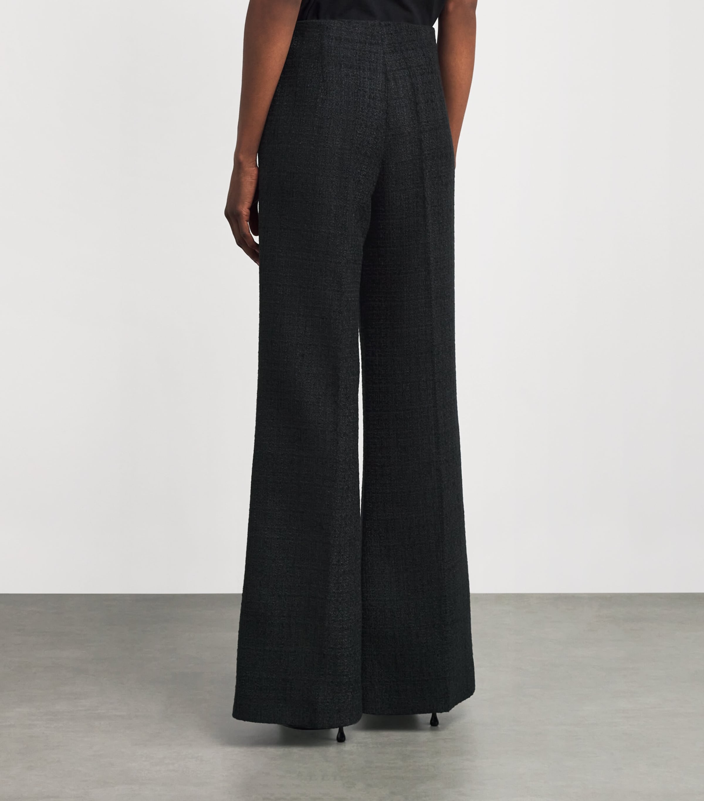 Tweed Ruffle Trousers BLACK Image 4