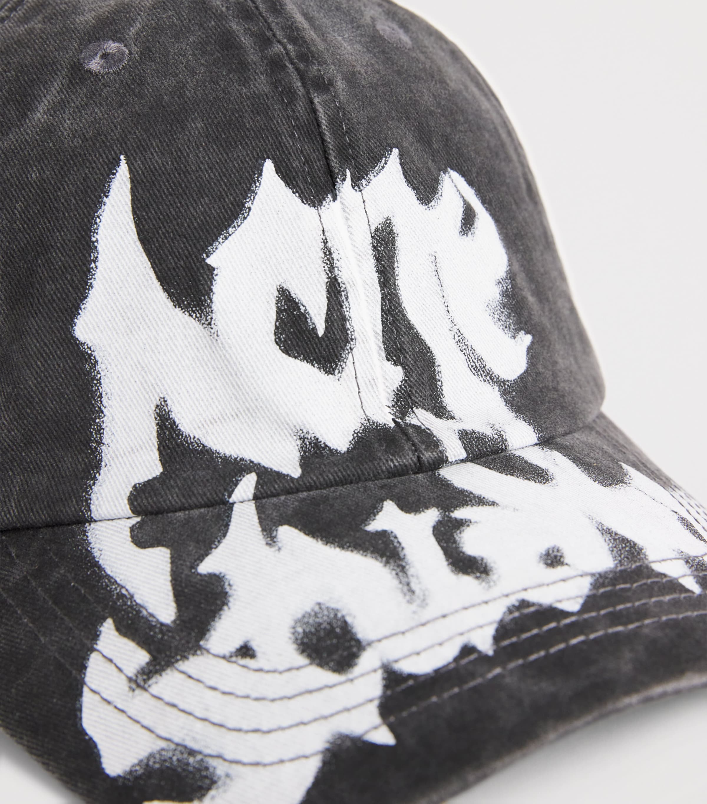 Acne Studios Graffiti Logo Baseball Cap Faded Black Image 4