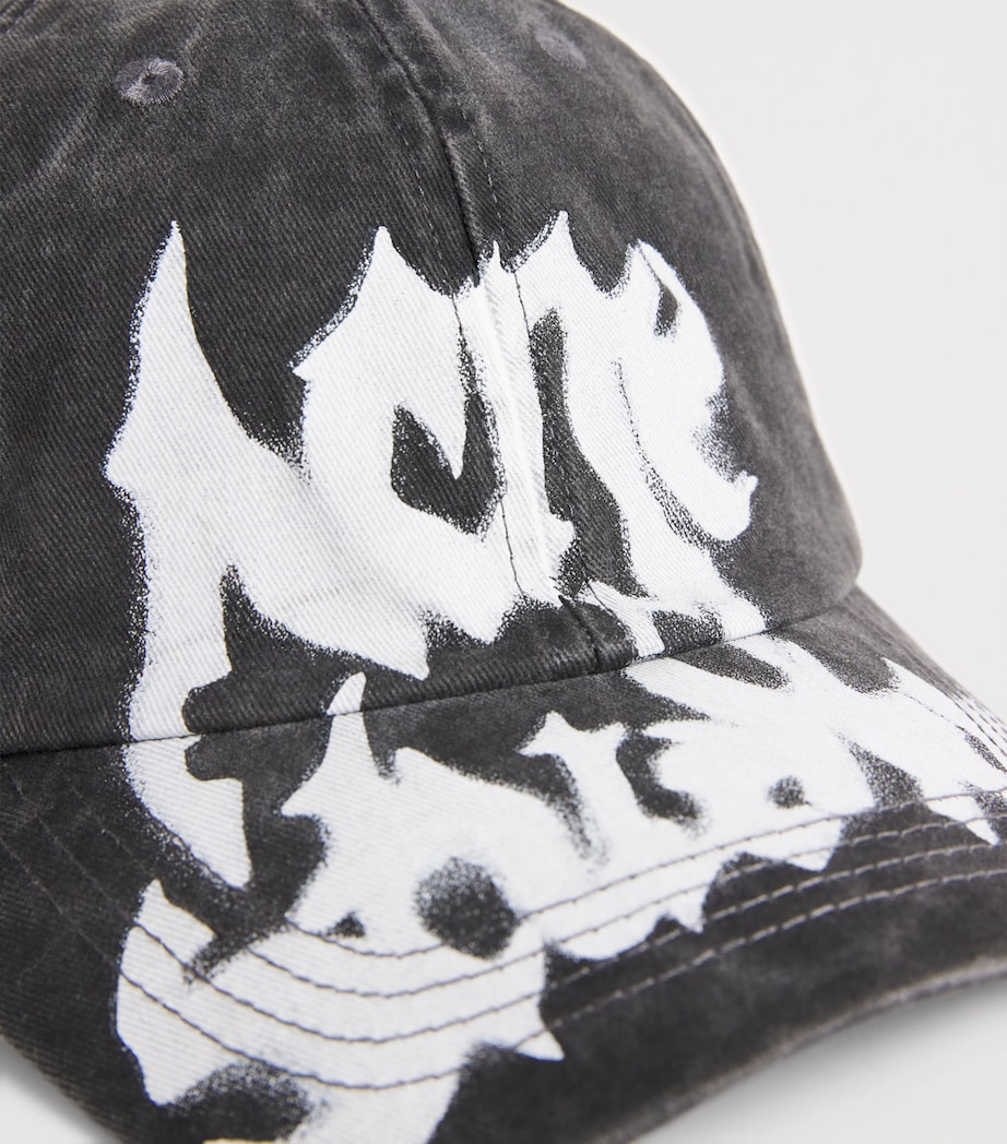 Acne Studios Graffiti Logo Baseball Cap Faded Black Image 4