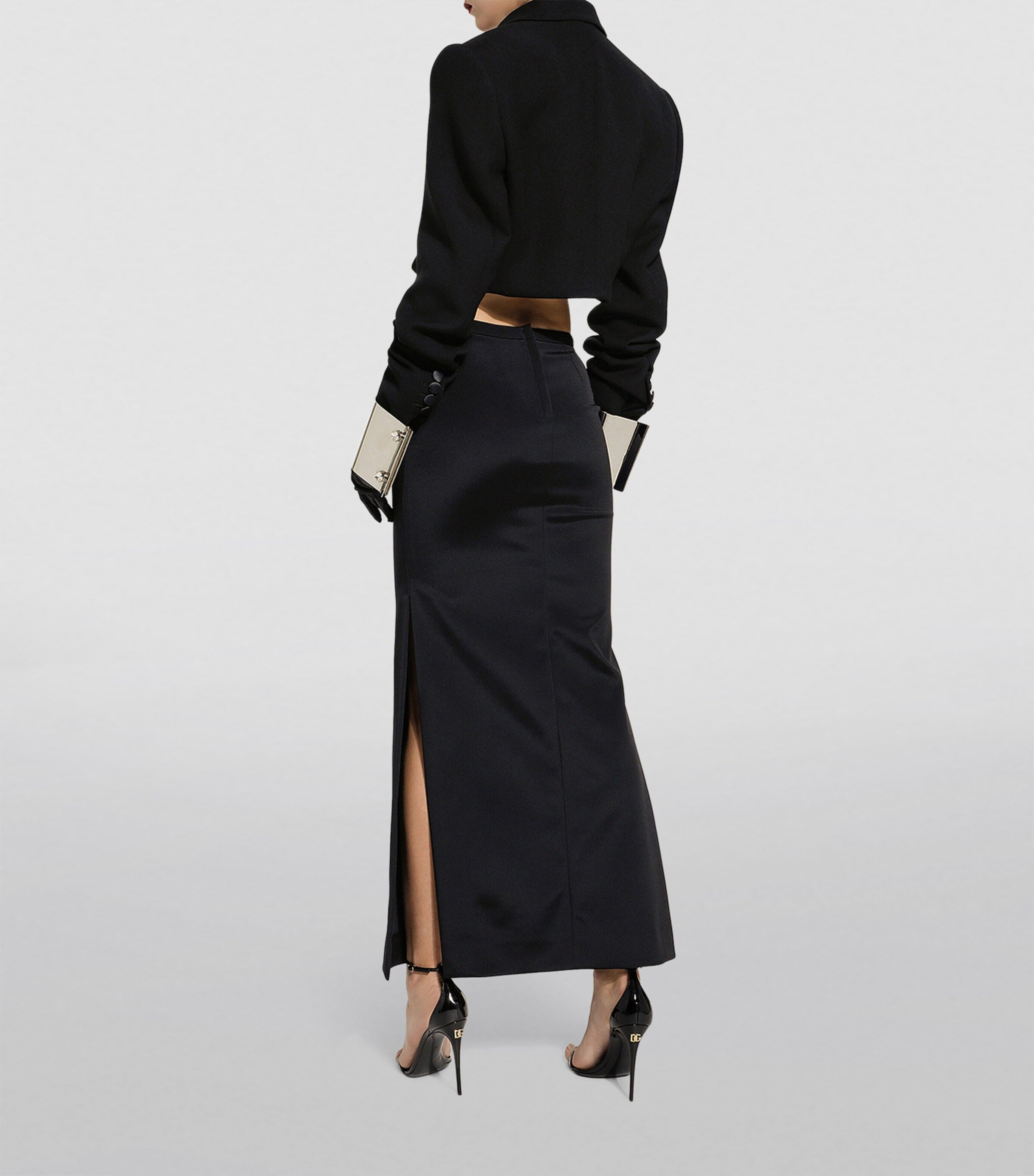 Cropped Blazer N0000-BLACK Image 7