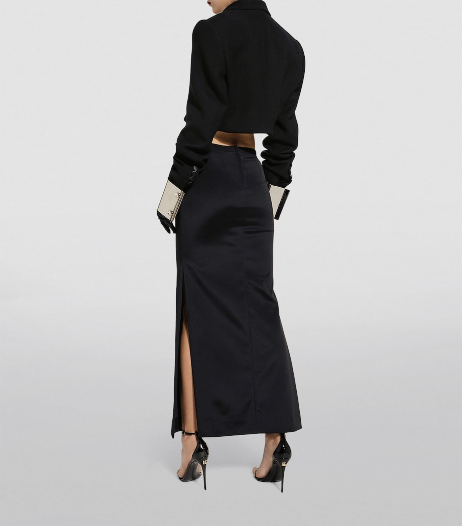 Cropped Blazer N0000-BLACK Image 7