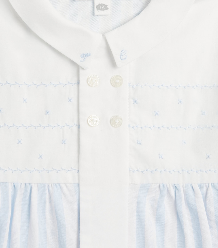 Cotton Stripe All-In-One (0-24 Months) 41BLEU CIEL Image 3