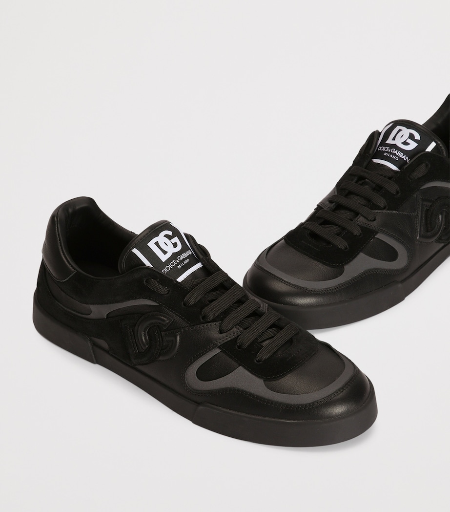 Dolce&Gabbana Leather-Panelled Logo Sneakers Black/black Image 4