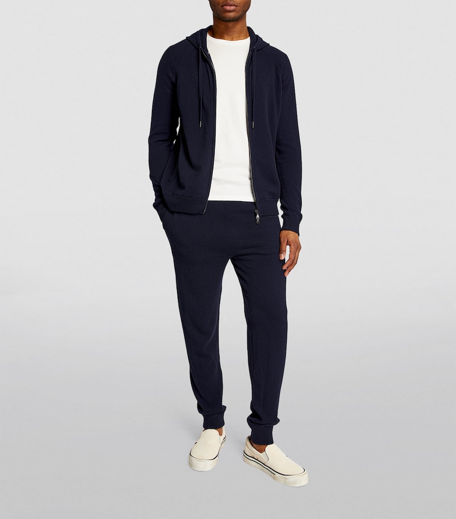 Derek Rose Mens Cashmere Finley Zip-Up Hoodie Nav/navy Image 6