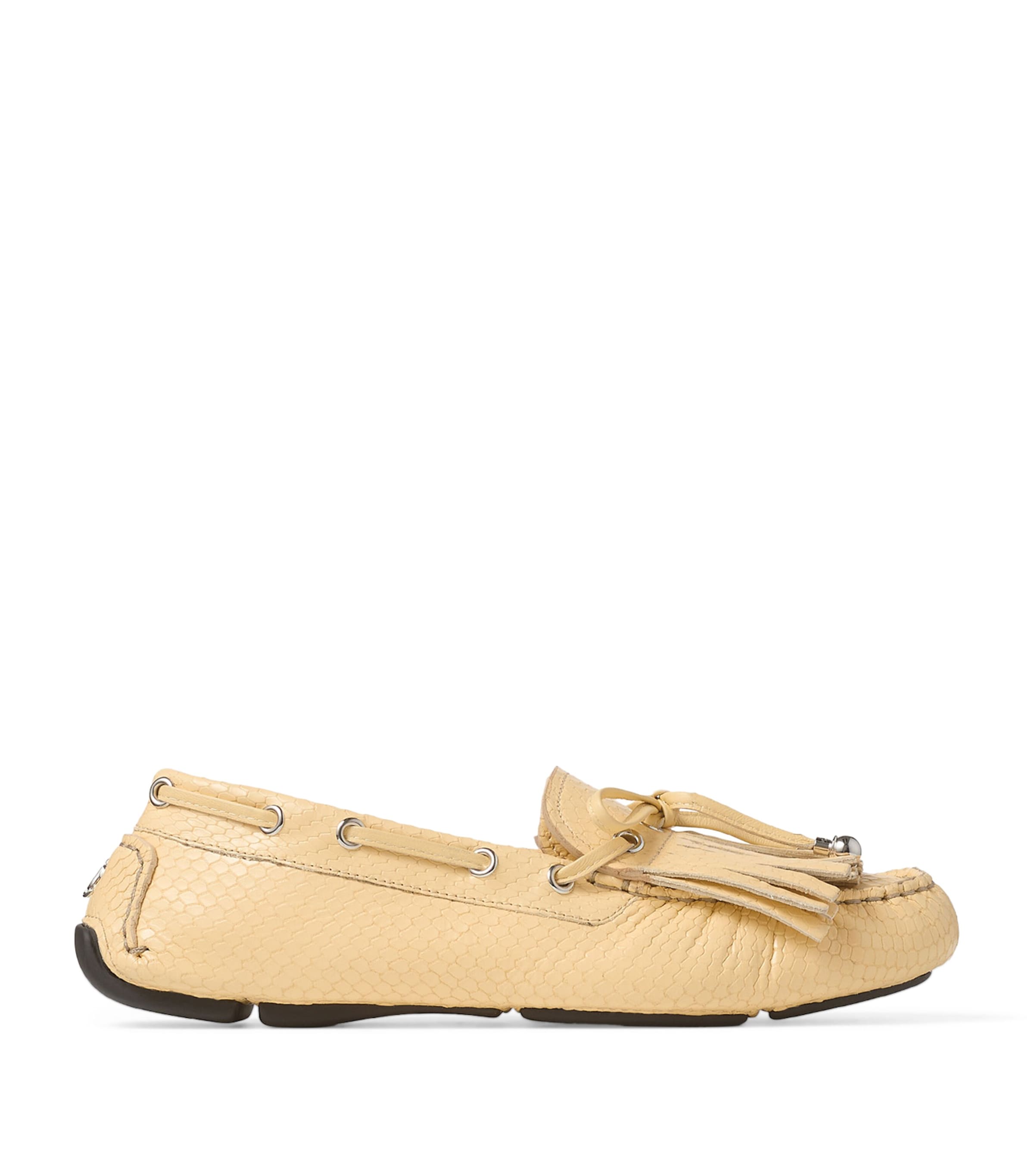 Jimmy Choo Manon Flat Leather Loafers Corn/silver Image 1