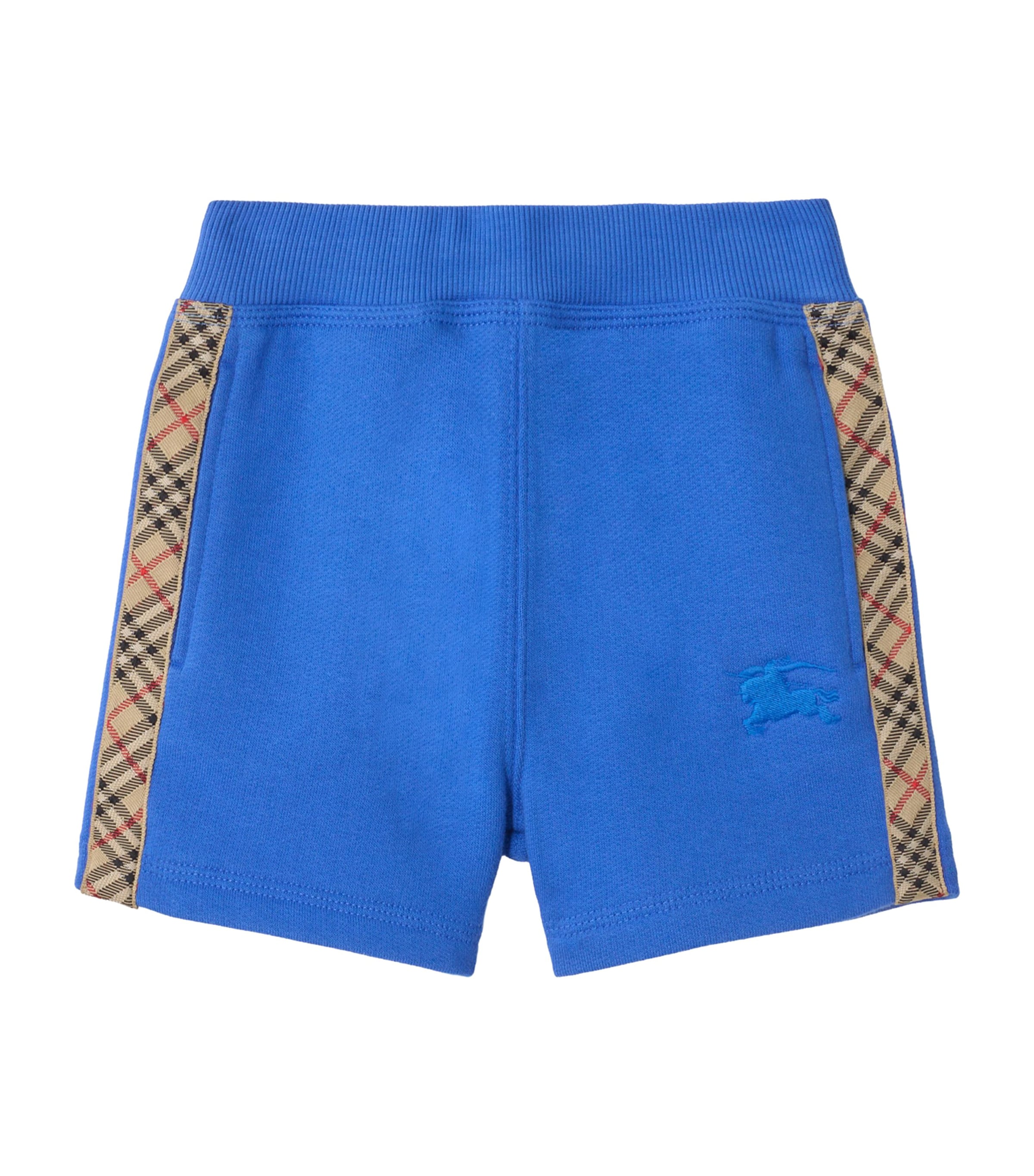 Burberry Kids Cotton Check-Trim Shorts (6-36 Months) Hyacinth Blue Image 1