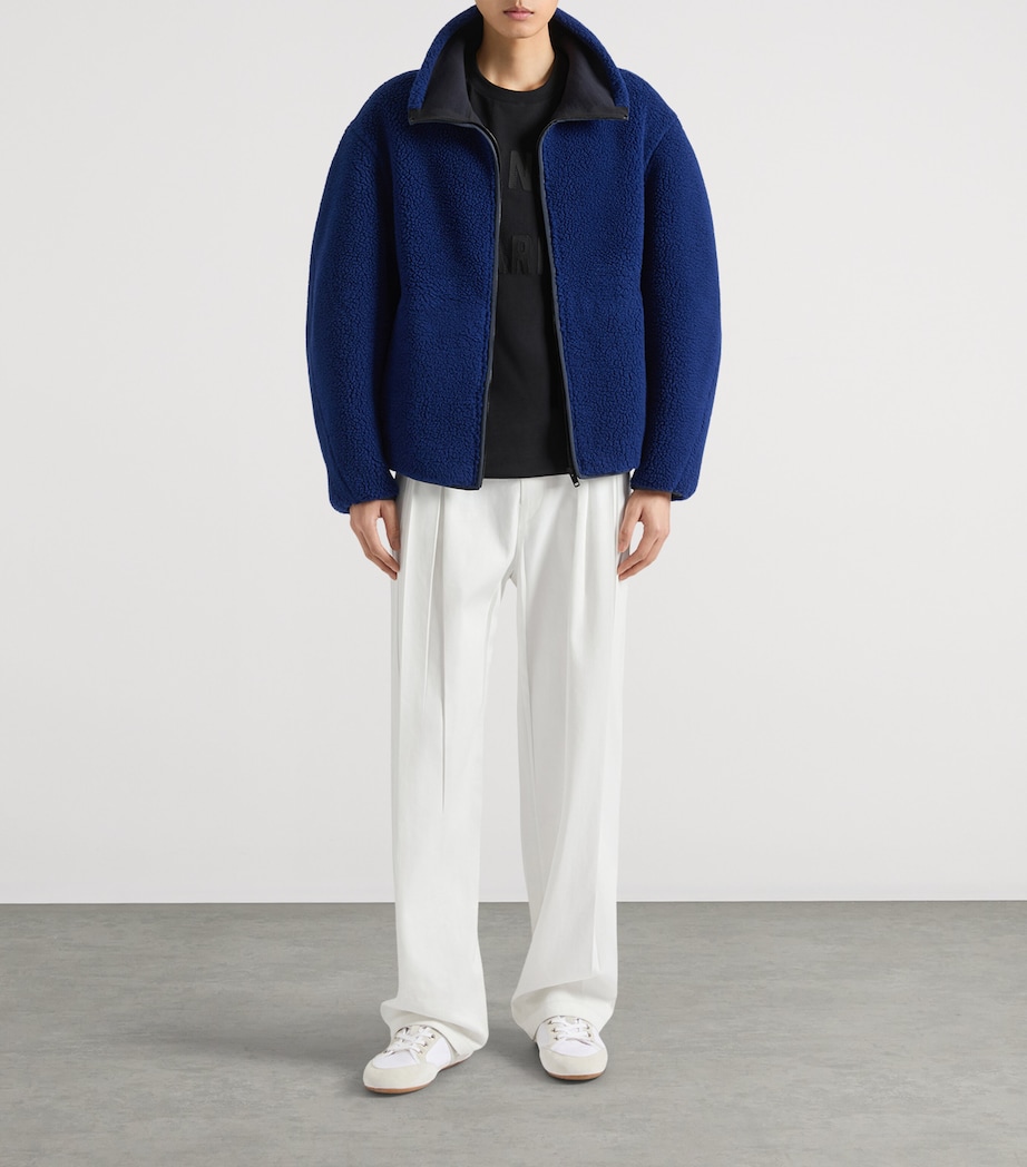 Cotton-Blend Fleece Jacket BRIGHT BLUE Image 2