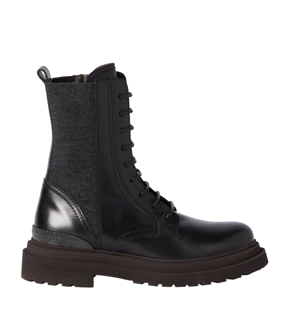 Brunello Cucinelli Leather Monili Ankle Boots Image 1