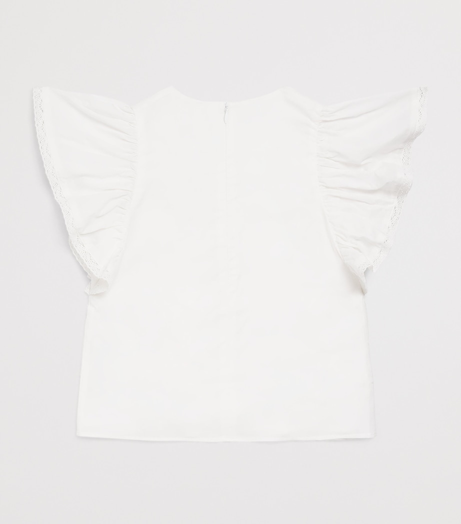 Cotton Lace-Trim Blouse (2-12 Years) 1BLANC Image 2