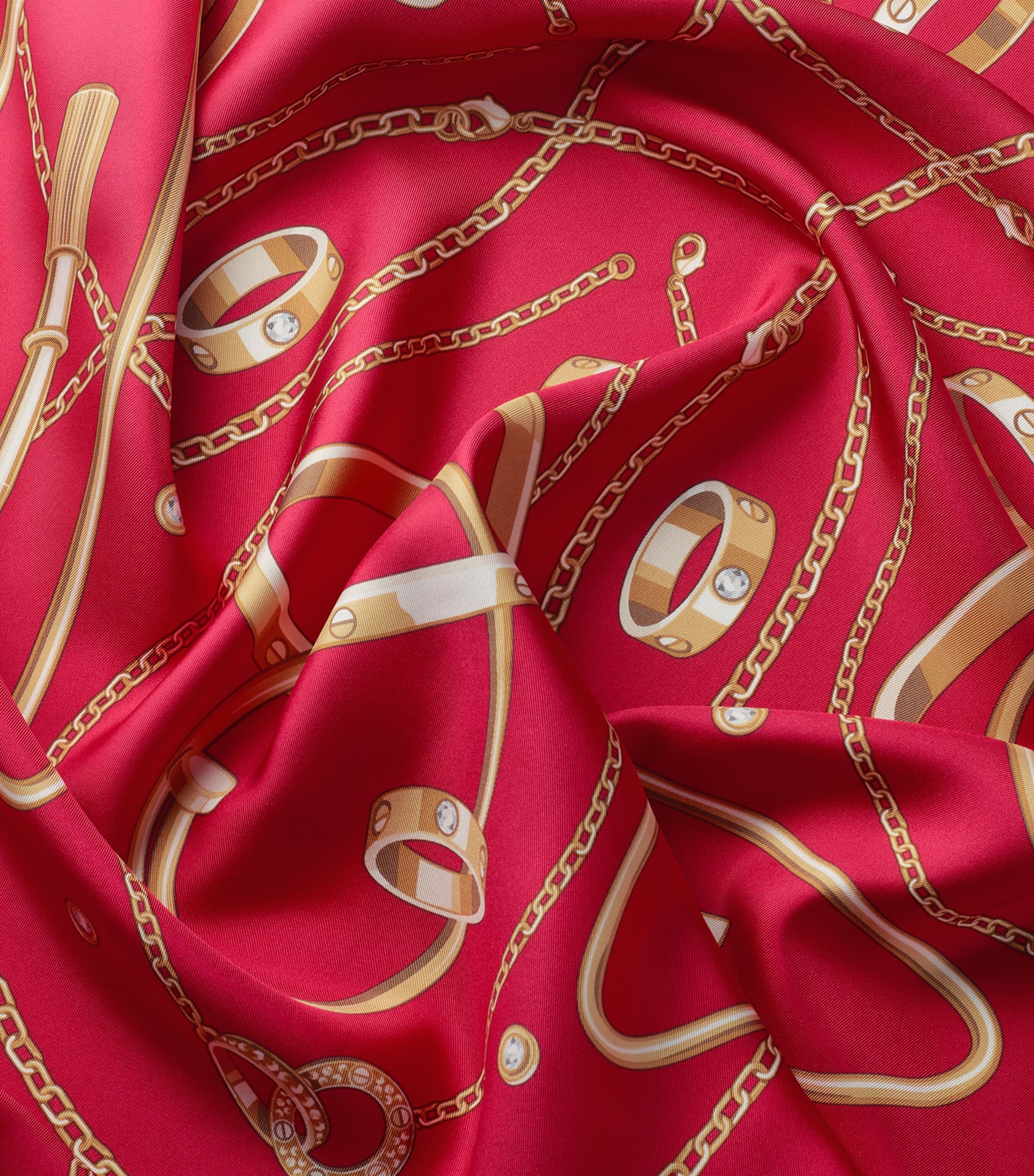 Silk Precious Mundanity Printed Scarf RED Image 3