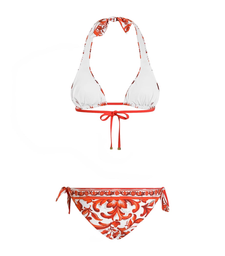 Dolce&Gabbana Womens Majolica Print Bikini Maiolica Ora Image 2