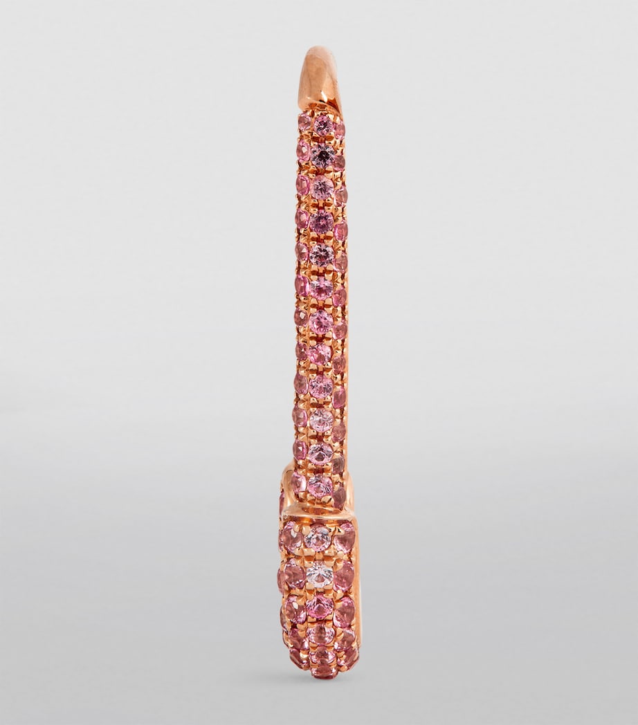 Rose Gold and Pink Sapphire Safety Pin Single Right Earring ROSE GOLD Image 2