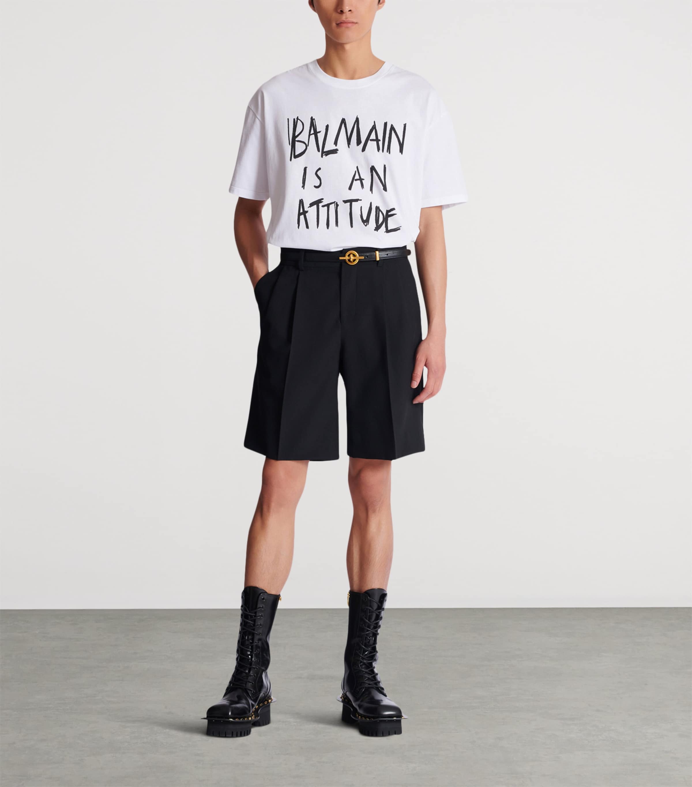 Cotton Logo T-Shirt GAB BLANC/NOIR Image 3