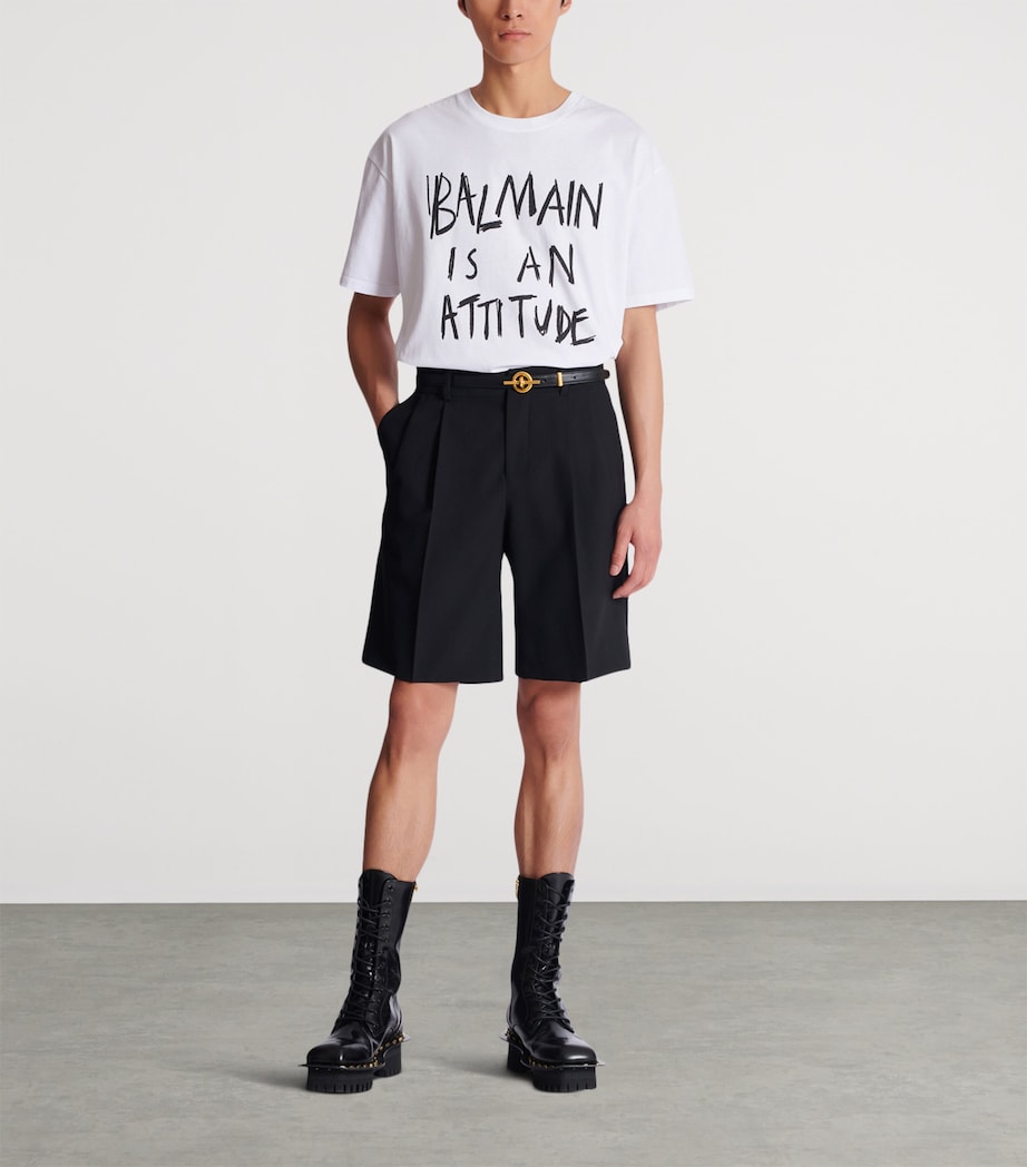 Cotton Logo T-Shirt GAB BLANC/NOIR Image 3