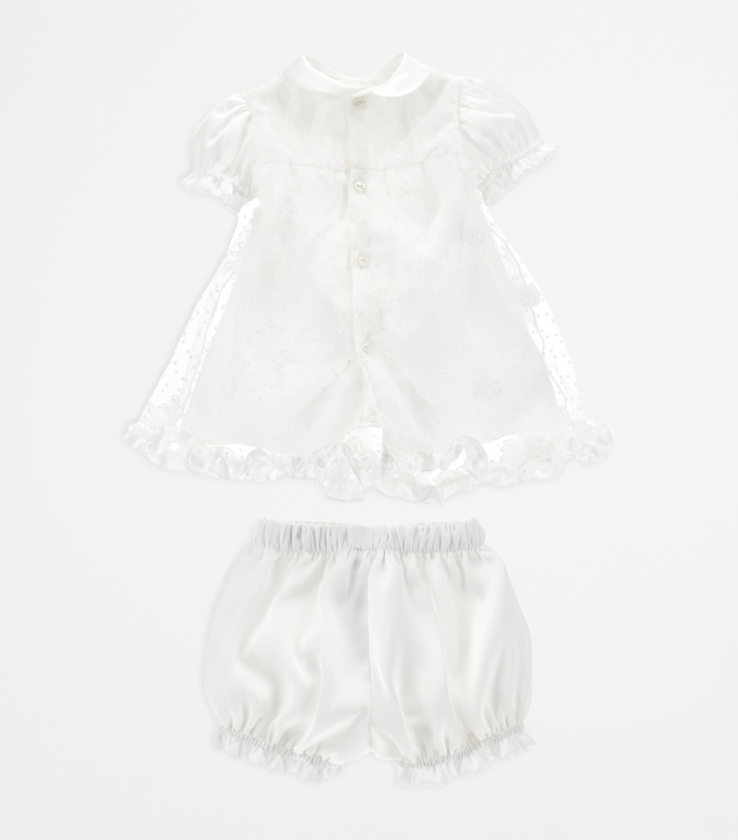 Cotton, Satin and Tulle Dress and Bloomers Set (1-9 Months) PANNA Image 2