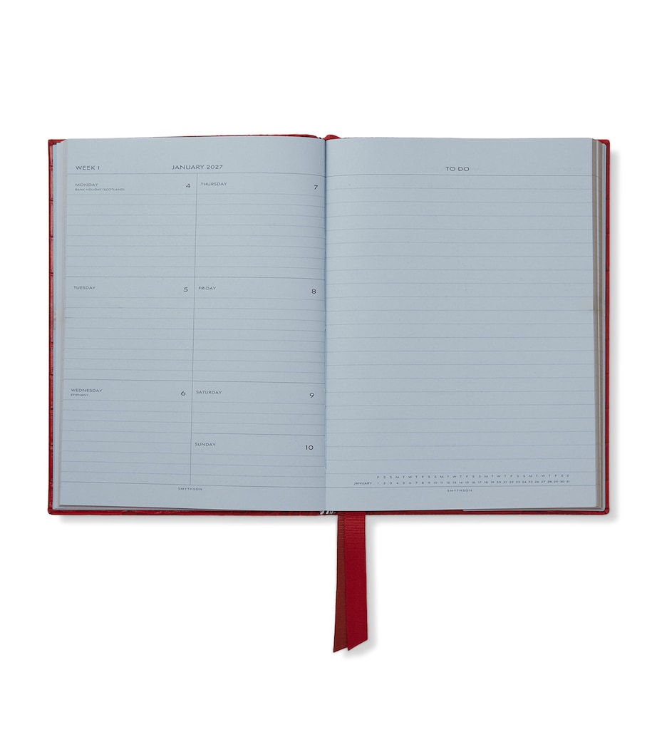 Smythson Leather Soho Weekly Diary 2027 Red Image 2
