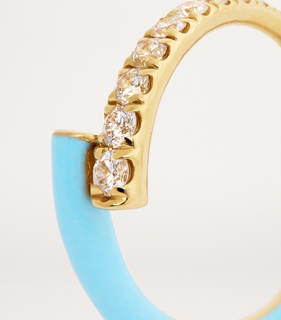 Yellow Gold, Diamond and Enamel Lola Pinky Ring YELLOW GOLD Image 6