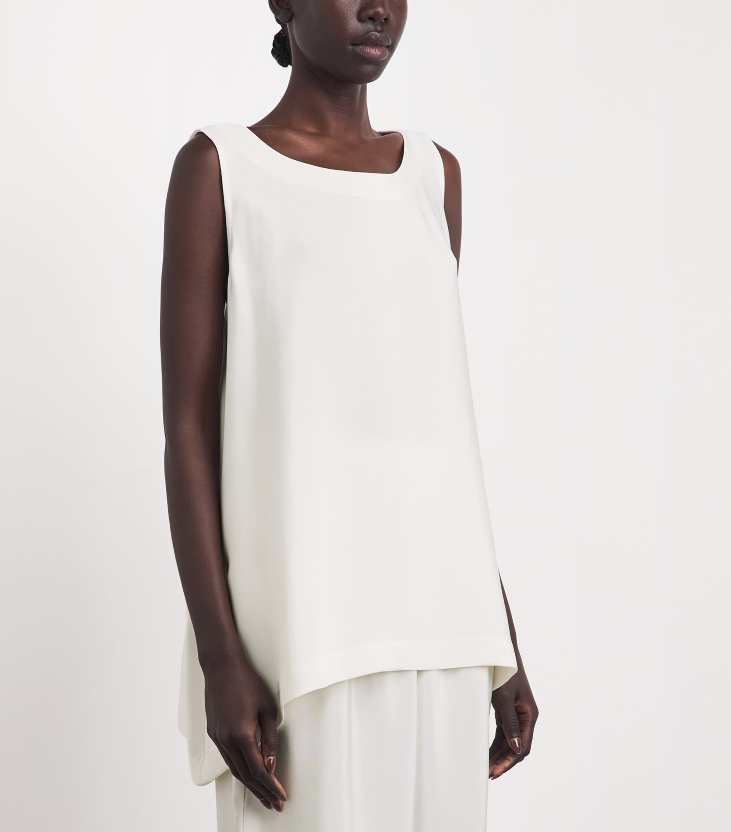 Eskandar Womens Silk Sleeveless Top White Image 4