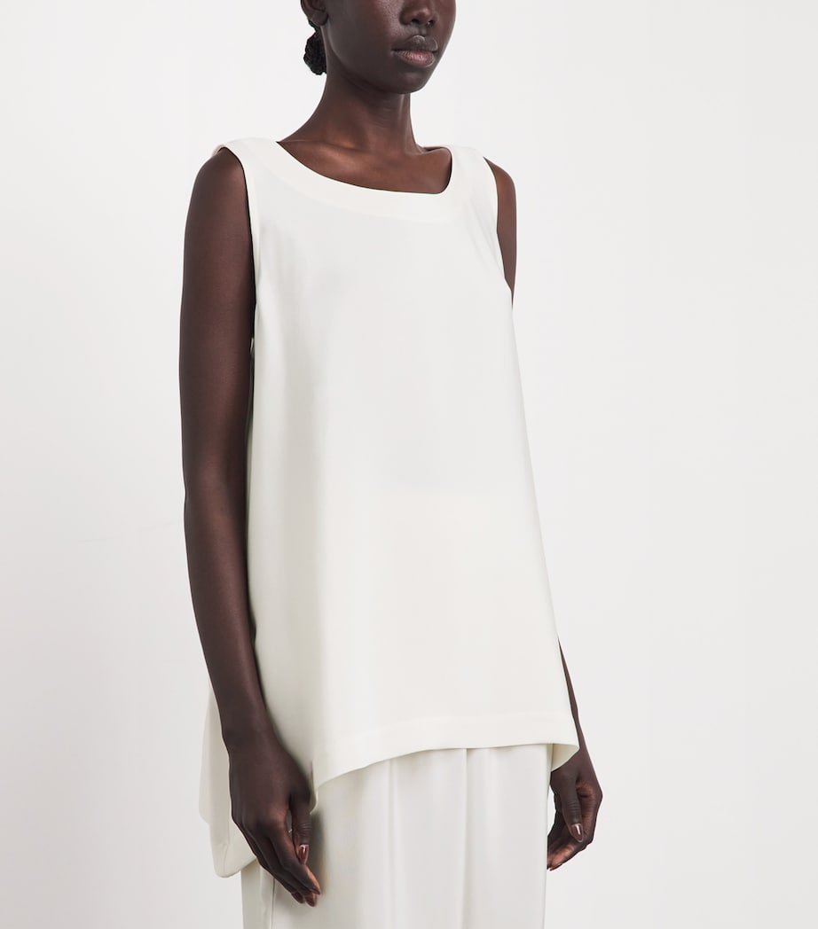 Eskandar Womens Silk Sleeveless Top White Image 4