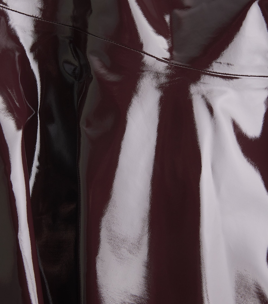 Adam Lippes Womens Coated Tess Midi Skirt Aubergine Image 5