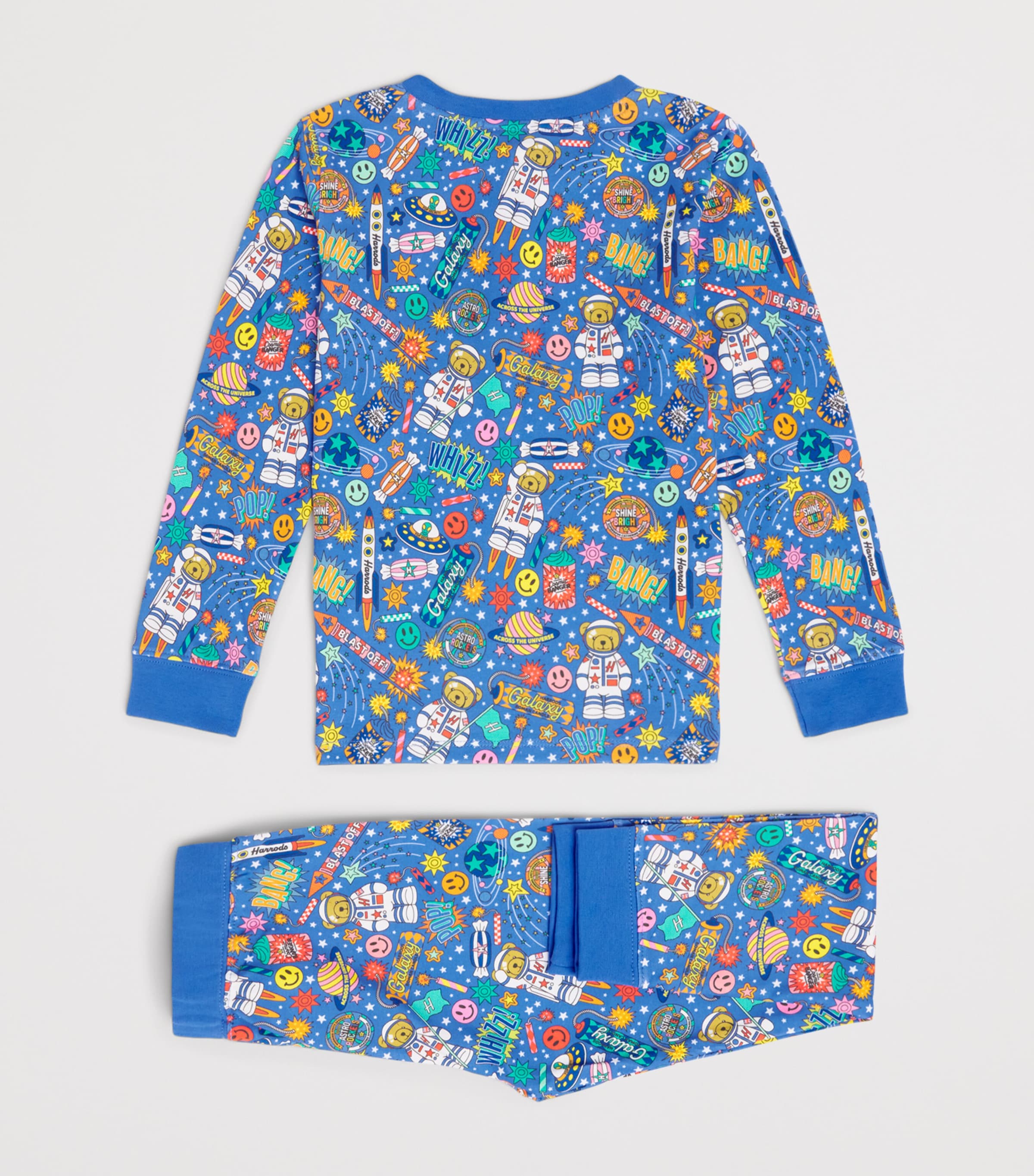 Harrods Jersey Rocket Pyjamas (2-12 Years) Blue Image 2