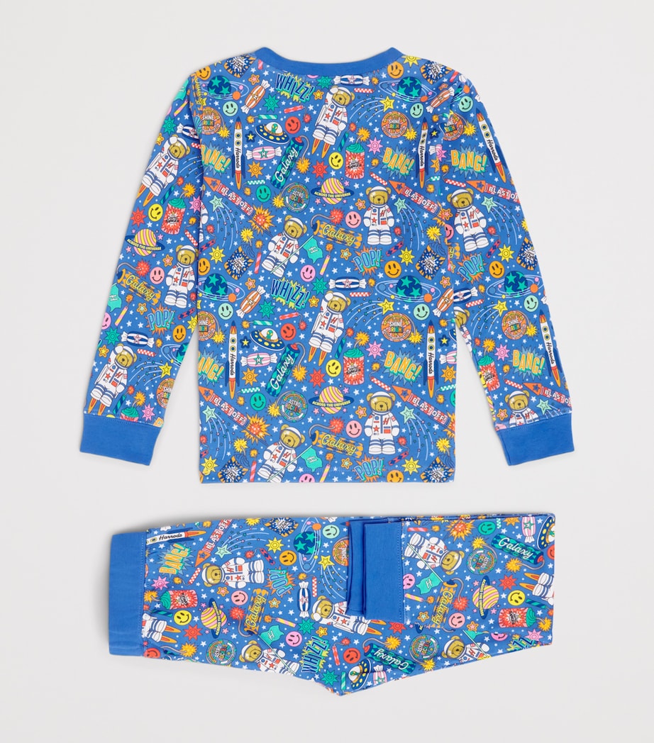 Harrods Jersey Rocket Pyjamas (2-12 Years) Blue Image 2