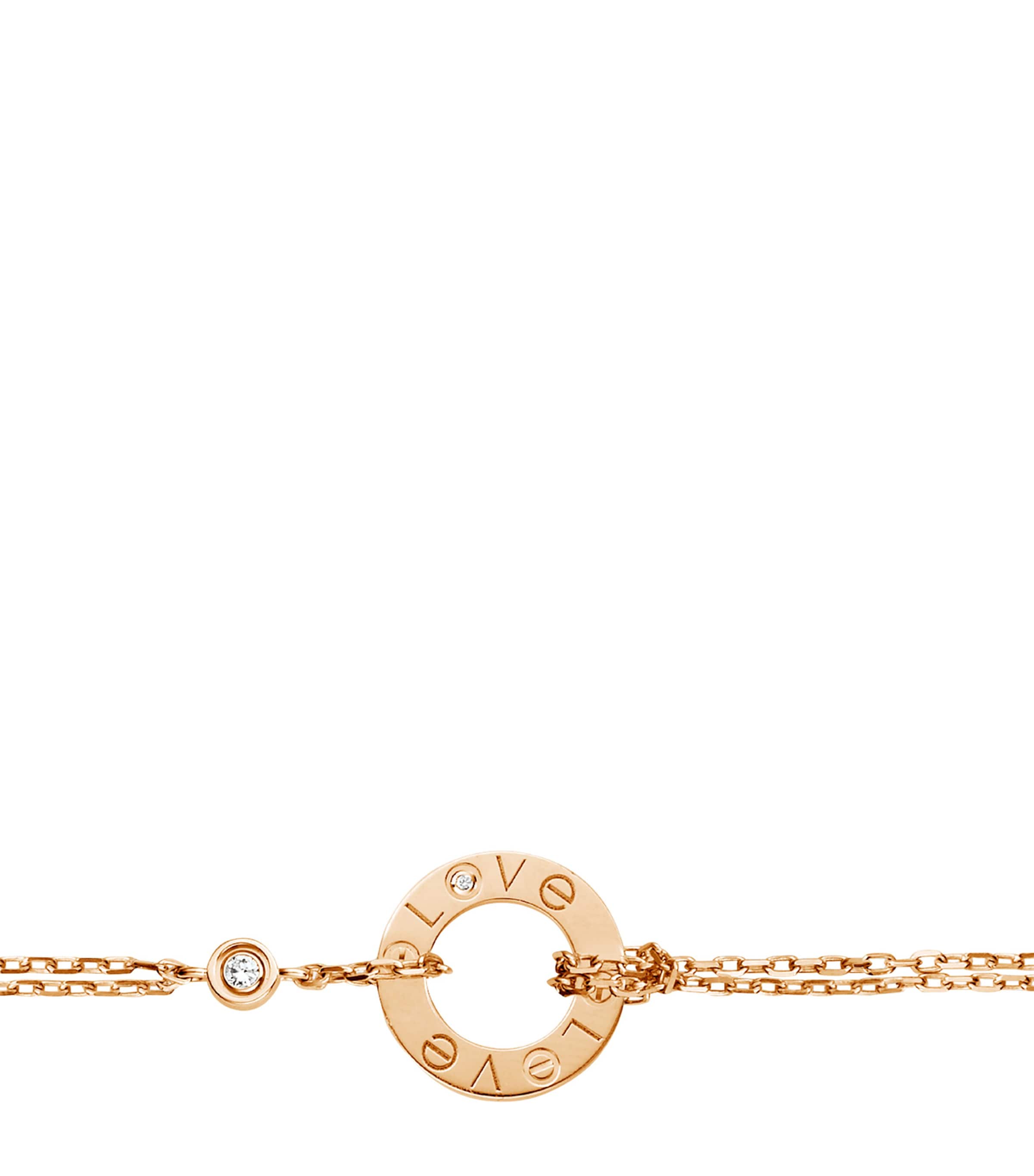 Rose Gold and Diamond LOVE Chain Bracelet ROSE GOLD Image 3