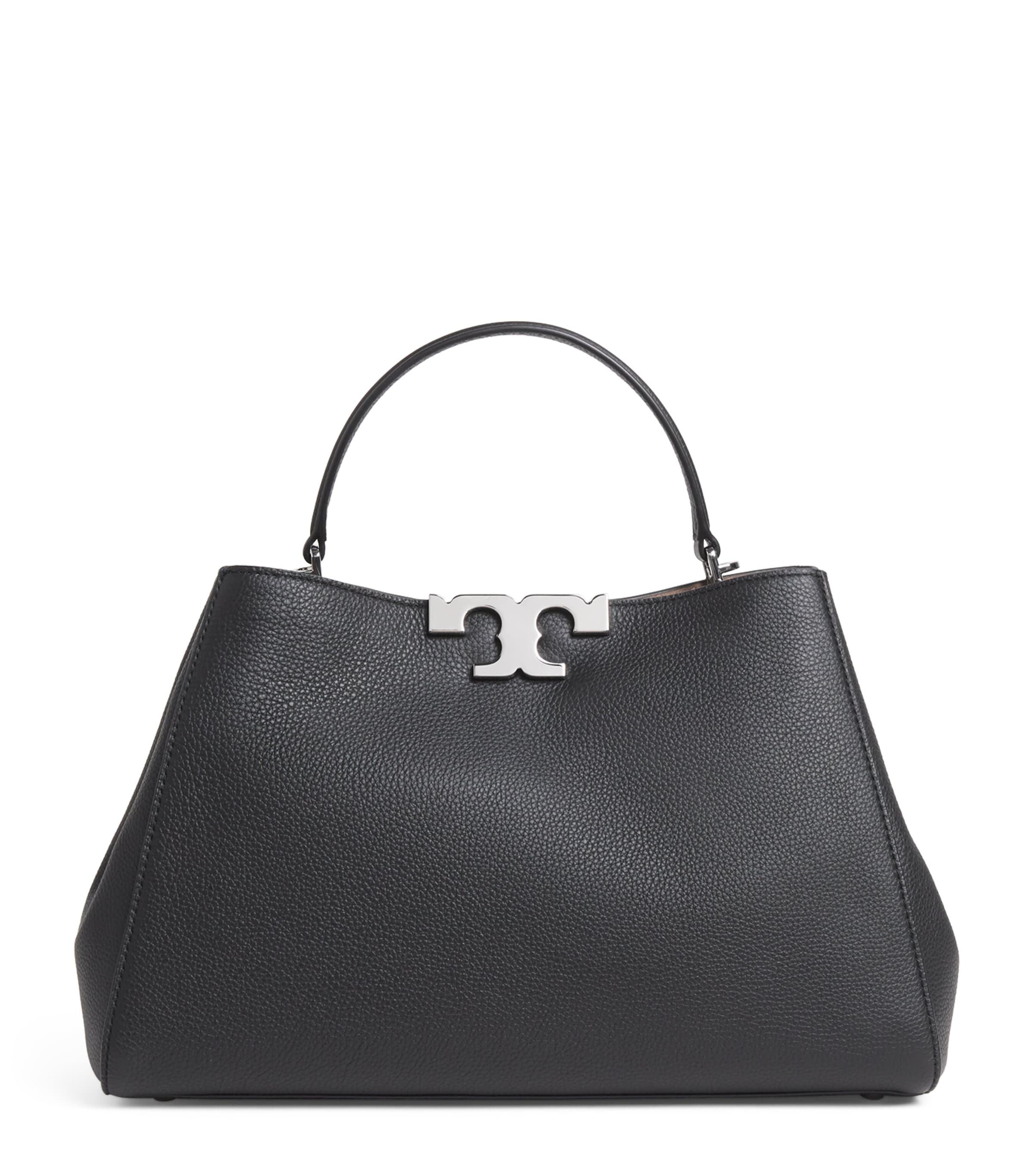 Tory Burch Large Leather Eleanor Top-handle Bag In Black