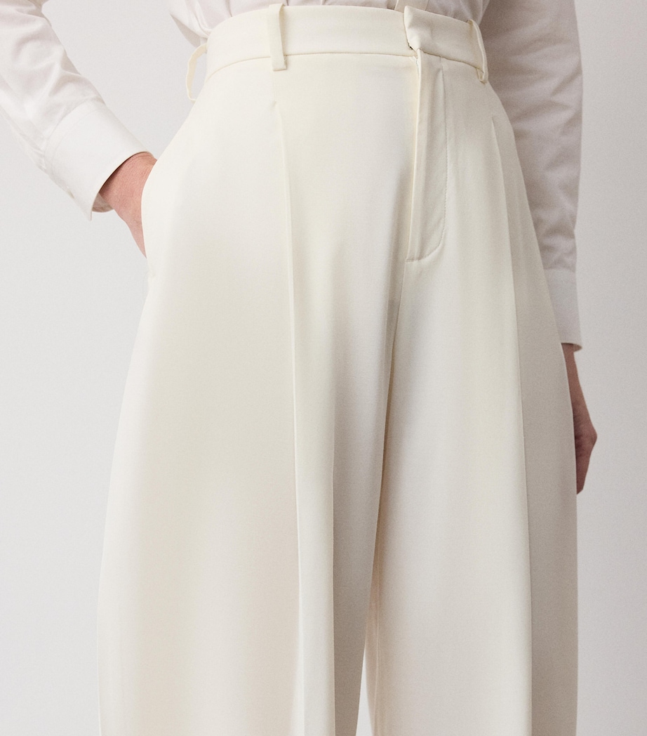 Ralph Lauren Collection Womens Wool-Blend High-Waist Harlo Trousers Cream Image 5