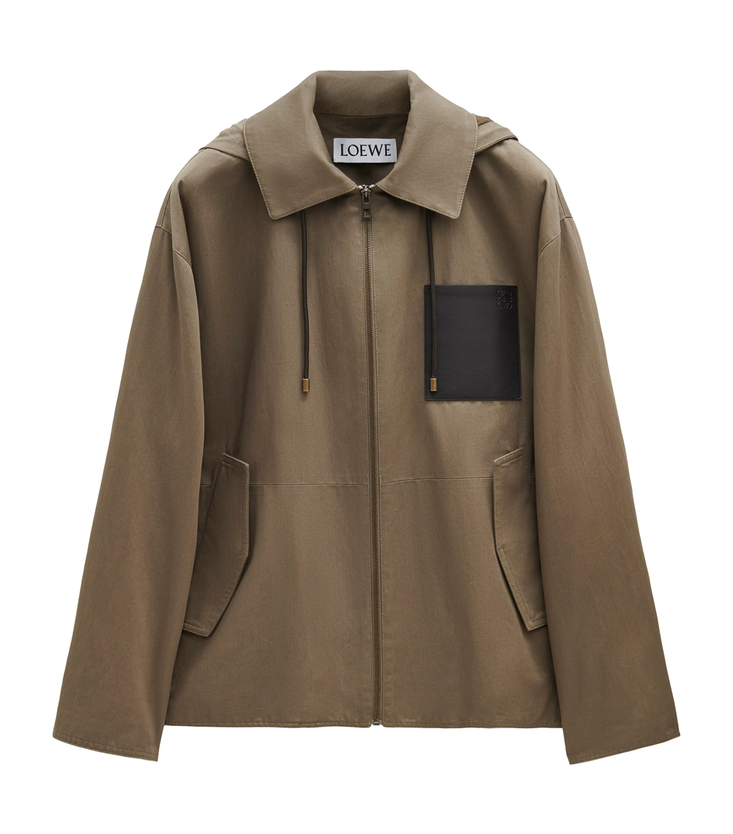 Loewe Hooded Jacket In Cotton In Green