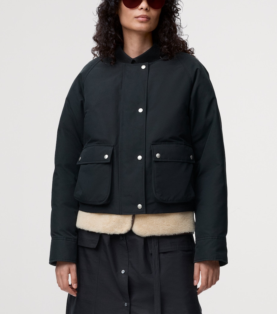 Shearling-Collar Jacket BLACK Image 5