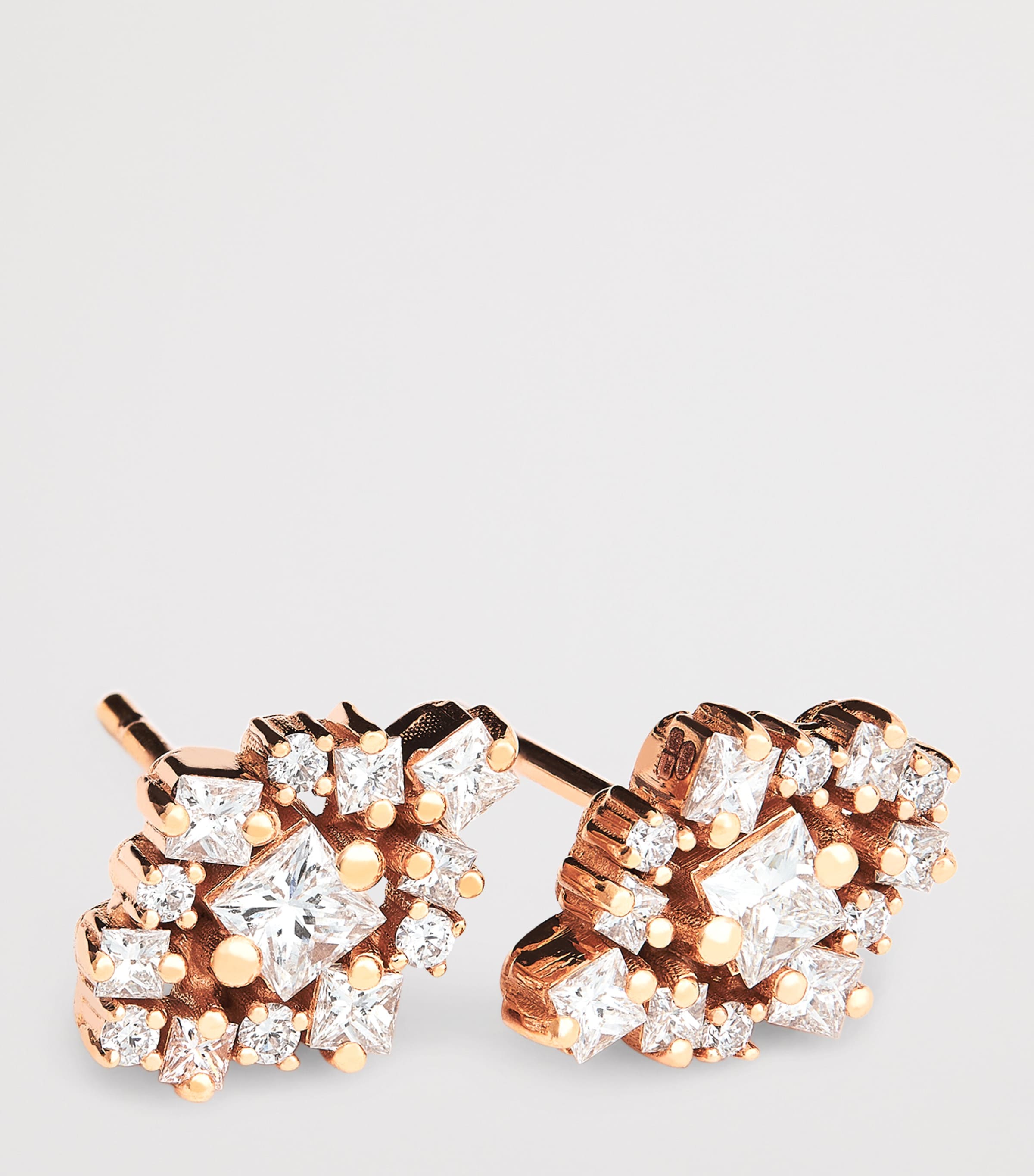 Rose Gold and Diamond La Fantasie Stud Earrings 18K RG/WD Image 5