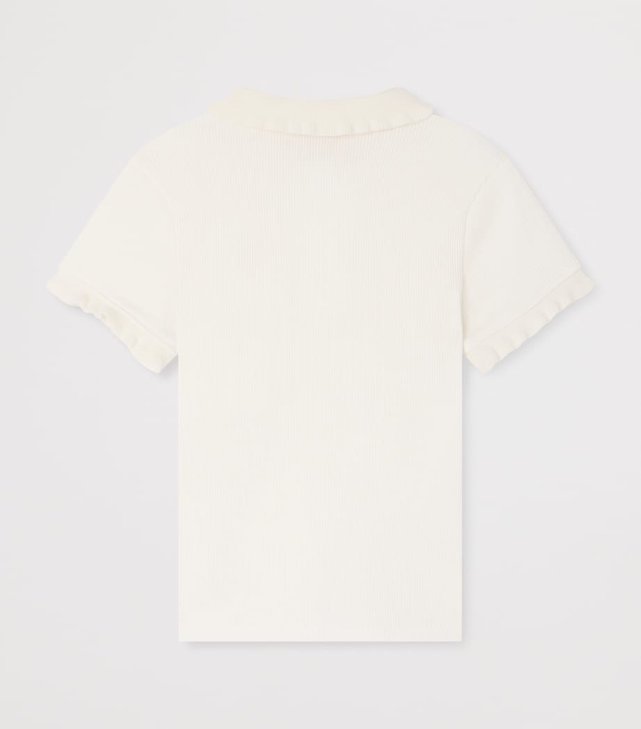 Bonpoint Cotton Gina Polo Shirt (10-14 Years) Upb Blanc Lait Image 2