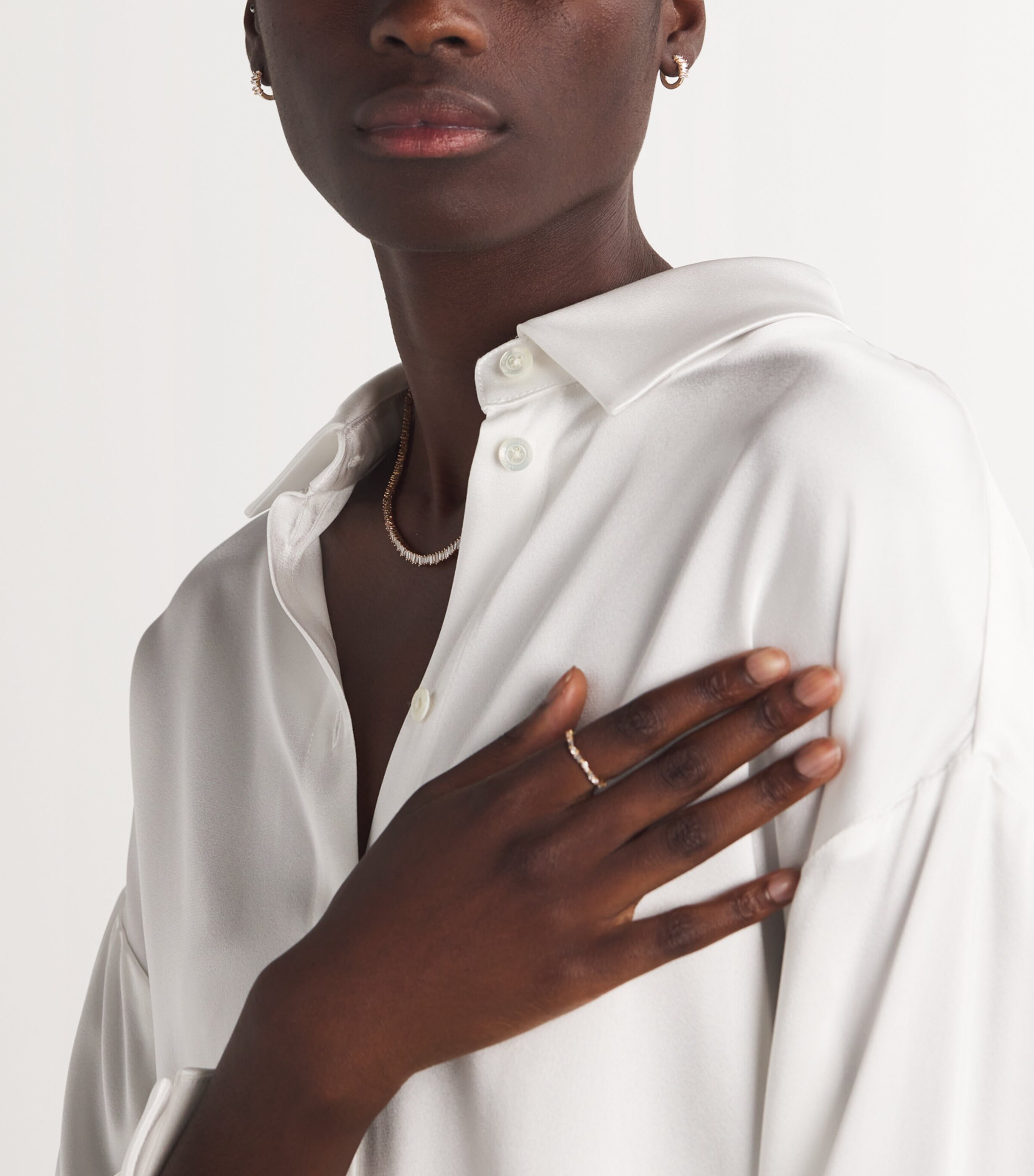 Rose Gold and Diamond Fireworks Huggie Earrings 18K RG/WD Image 5