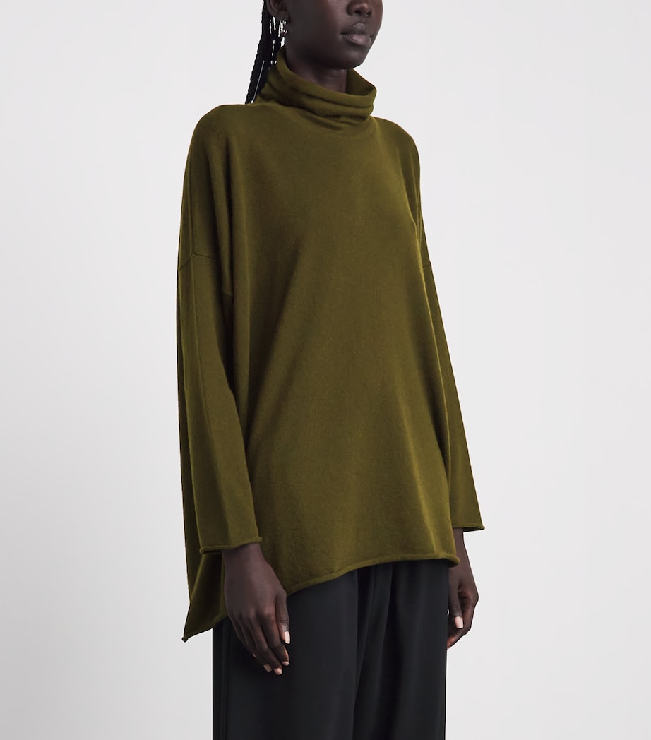 Eskandar Womens Cashmere Rollneck Sweater Lodenbronz Image 4