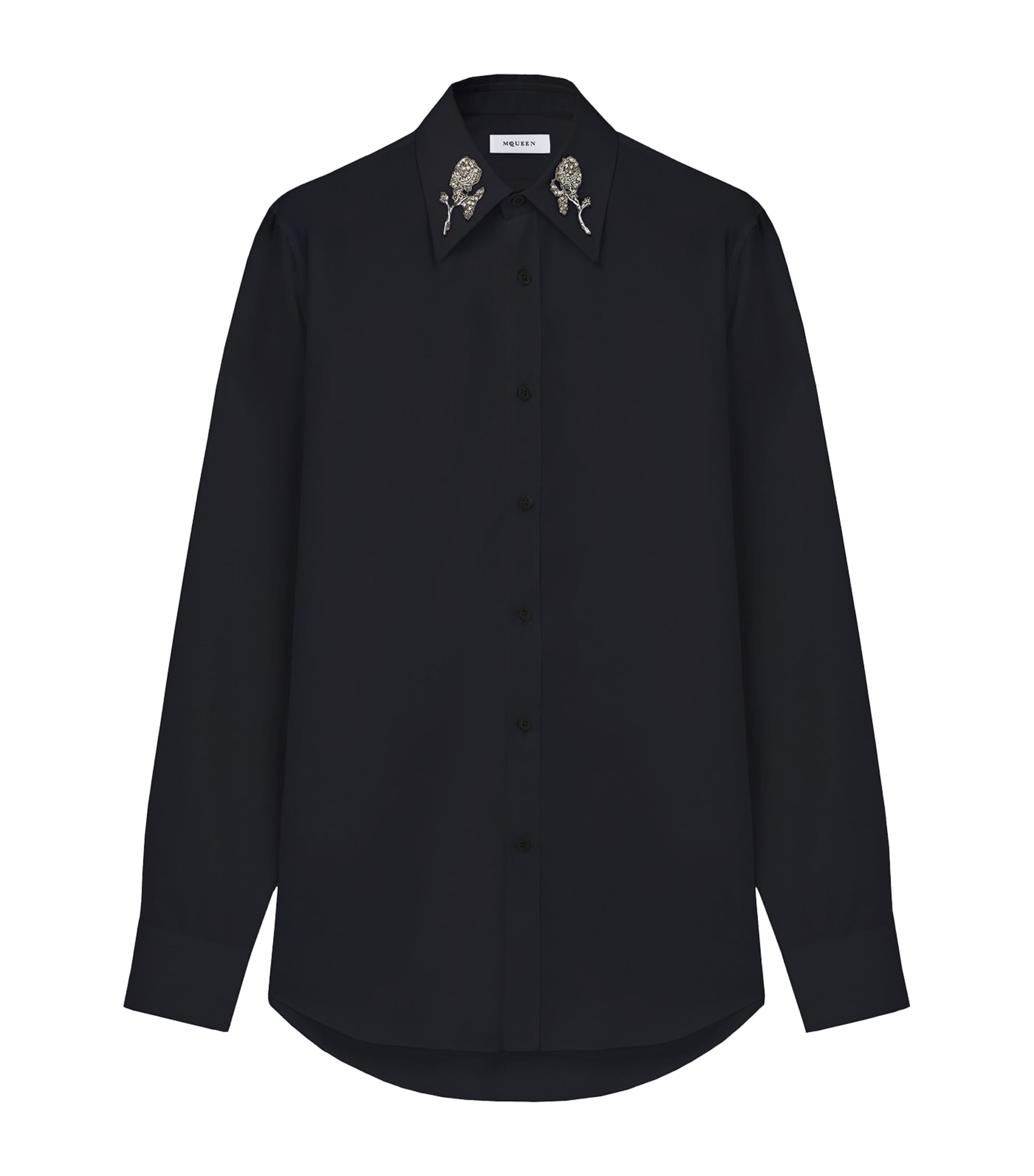 Alexander Mcqueen Cotton Embellished Shirt In Black